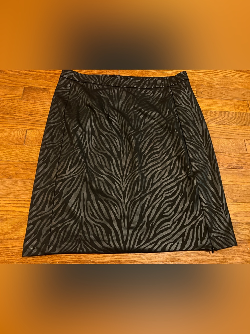 Ashley Stewart Women's Black Zebra Print Swim Cover-Up Skirt